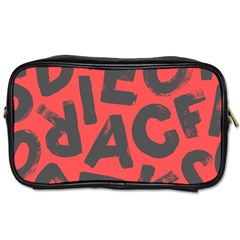 Letters Alphabet Typography Texture Toiletries Bag (one Side) by pakminggu