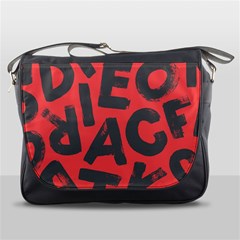 Letters Alphabet Typography Texture Messenger Bag by pakminggu