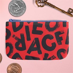 Letters Alphabet Typography Texture Large Coin Purse by pakminggu