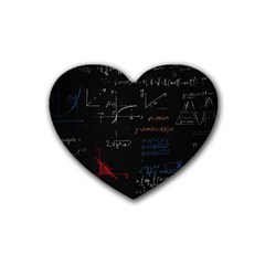 Math Mathematics Pattern Rubber Coaster (heart) by pakminggu