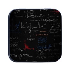 Math Mathematics Pattern Square Metal Box (black) by pakminggu