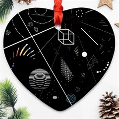 Future Space Aesthetic Math Ornament (heart)