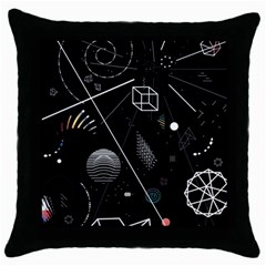 Future Space Aesthetic Math Throw Pillow Case (black) by pakminggu