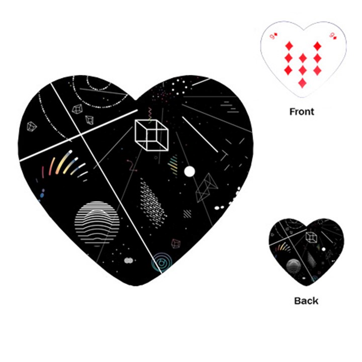 Future Space Aesthetic Math Playing Cards Single Design (Heart)