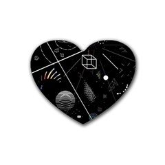 Future Space Aesthetic Math Rubber Heart Coaster (4 Pack) by pakminggu