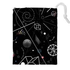 Future Space Aesthetic Math Drawstring Pouch (4xl) by pakminggu