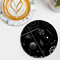 Future Space Aesthetic Math Uv Print Round Tile Coaster by pakminggu