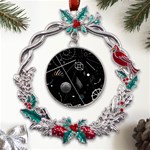 Future Space Aesthetic Math Metal X mas Wreath Holly leaf Ornament Front