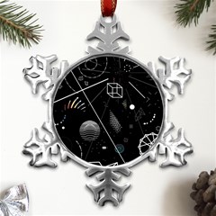 Future Space Aesthetic Math Metal Small Snowflake Ornament by pakminggu