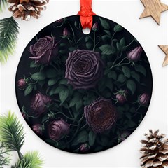 Rose Flower Plant Round Ornament (two Sides)