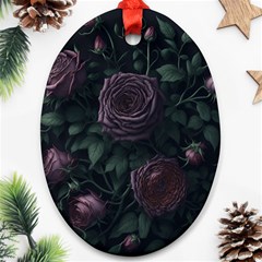 Rose Flower Plant Oval Ornament (two Sides)