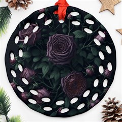 Rose Flower Plant Ornament (round Filigree)