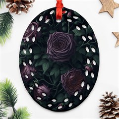 Rose Flower Plant Ornament (oval Filigree)