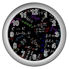 Mathematics  Physics Maths Math Pattern Wall Clock (silver) by pakminggu