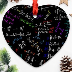 Mathematics  Physics Maths Math Pattern Heart Ornament (two Sides) by pakminggu