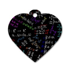 Mathematics  Physics Maths Math Pattern Dog Tag Heart (two Sides) by pakminggu