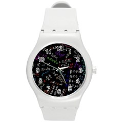 Mathematics  Physics Maths Math Pattern Round Plastic Sport Watch (m) by pakminggu