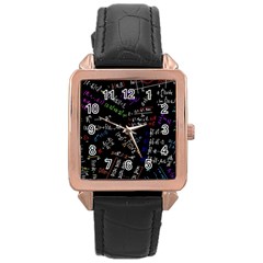 Mathematics  Physics Maths Math Pattern Rose Gold Leather Watch  by pakminggu