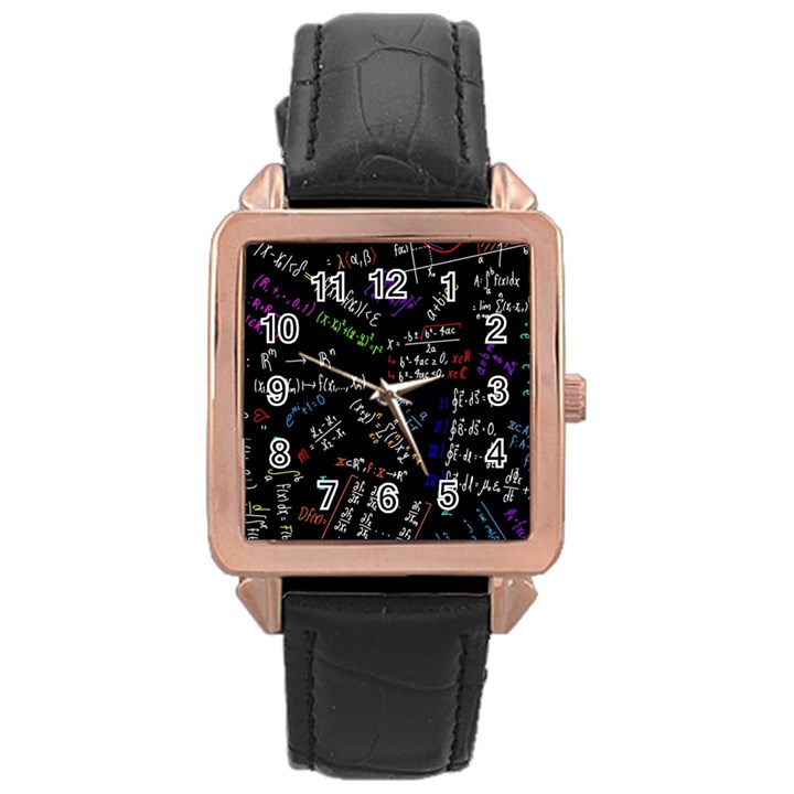 Mathematics  Physics Maths Math Pattern Rose Gold Leather Watch 