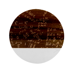 Mathematics  Physics Maths Math Pattern Marble Wood Coaster (round) by pakminggu