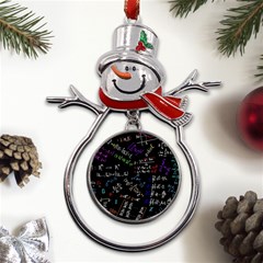 Mathematics  Physics Maths Math Pattern Metal Snowman Ornament by pakminggu