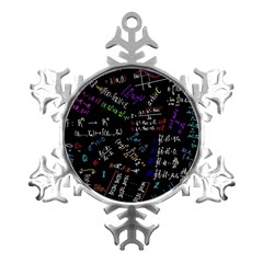 Mathematics  Physics Maths Math Pattern Metal Small Snowflake Ornament by pakminggu