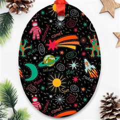 Space Seamless Pattern Ornament (oval) by pakminggu