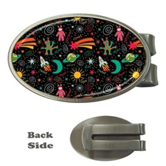 Space Seamless Pattern Money Clips (oval)  by pakminggu