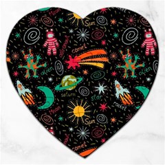 Space Seamless Pattern Jigsaw Puzzle (heart) by pakminggu