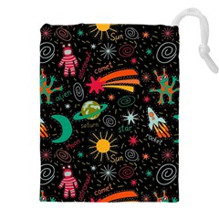 Space Seamless Pattern Drawstring Pouch (4xl) by pakminggu