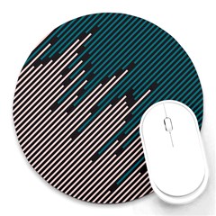 Abstract Diagonal Striped Lines Pattern Round Mousepad by pakminggu