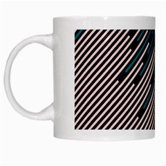 Abstract Diagonal Striped Lines Pattern White Mug by pakminggu