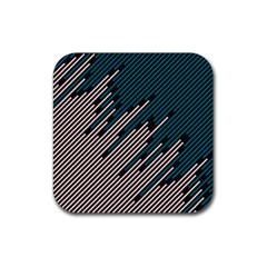 Abstract Diagonal Striped Lines Pattern Rubber Coaster (square) by pakminggu