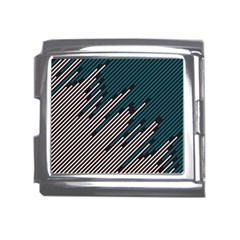 Abstract Diagonal Striped Lines Pattern Mega Link Italian Charm (18mm) by pakminggu