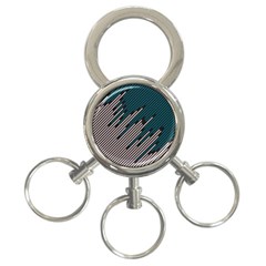 Abstract Diagonal Striped Lines Pattern 3-ring Key Chain by pakminggu