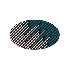 Abstract Diagonal Striped Lines Pattern Sticker (oval) by pakminggu