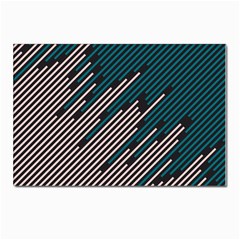 Abstract Diagonal Striped Lines Pattern Postcards 5  X 7  (pkg Of 10) by pakminggu