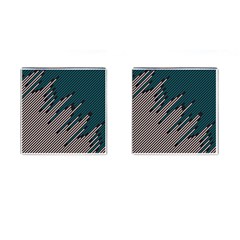 Abstract Diagonal Striped Lines Pattern Cufflinks (square) by pakminggu