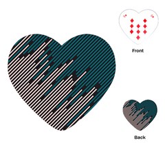 Abstract Diagonal Striped Lines Pattern Playing Cards Single Design (heart)