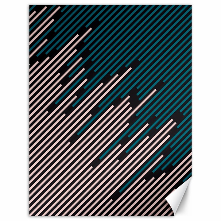 Abstract Diagonal Striped Lines Pattern Canvas 12  x 16 