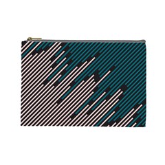 Abstract Diagonal Striped Lines Pattern Cosmetic Bag (large) by pakminggu