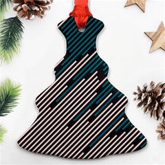 Abstract Diagonal Striped Lines Pattern Ornament (christmas Tree) 