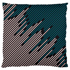 Abstract Diagonal Striped Lines Pattern Large Cushion Case (one Side) by pakminggu