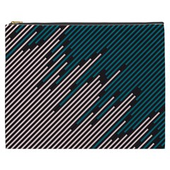 Abstract Diagonal Striped Lines Pattern Cosmetic Bag (xxxl) by pakminggu