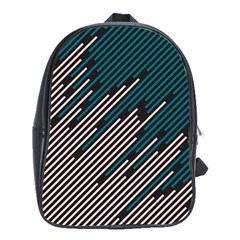 Abstract Diagonal Striped Lines Pattern School Bag (xl) by pakminggu