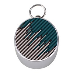 Abstract Diagonal Striped Lines Pattern Mini Silver Compasses by pakminggu