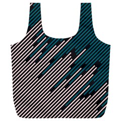 Abstract Diagonal Striped Lines Pattern Full Print Recycle Bag (xxl) by pakminggu