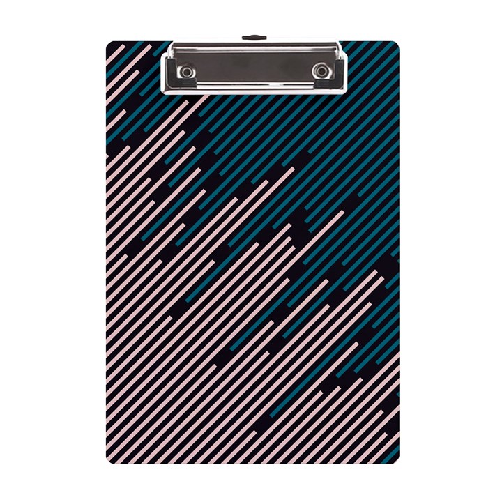 Abstract Diagonal Striped Lines Pattern A5 Acrylic Clipboard