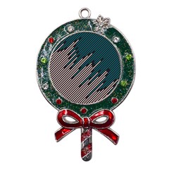 Abstract Diagonal Striped Lines Pattern Metal X mas Lollipop With Crystal Ornament by pakminggu