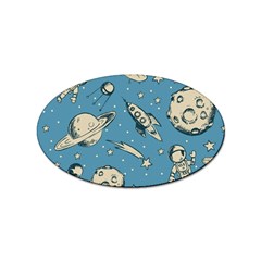 Space Objects Nursery Pattern Sticker (oval) by pakminggu